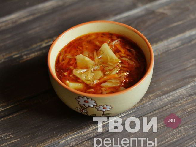 Рецепт борща с тушеной капустой
