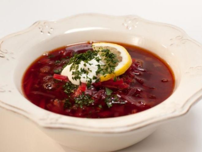 Рецепт борща с языком и черносливом