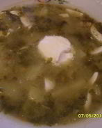 Борщ со щавелем и яйцом