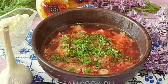 Борщ со свининой в мультиварке