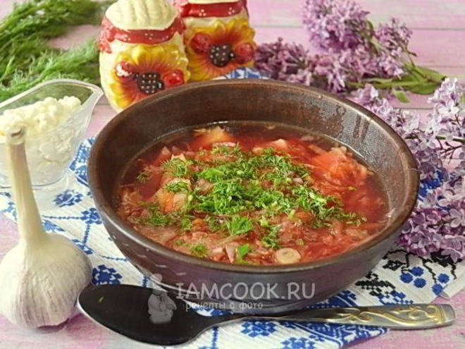 Рецепт борща со свининой в мультиварке