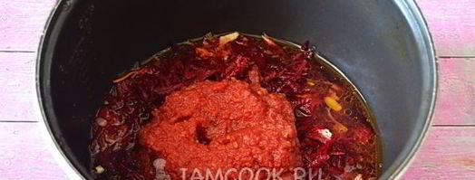 борщ со свининой в мультиварке. Шаг 9