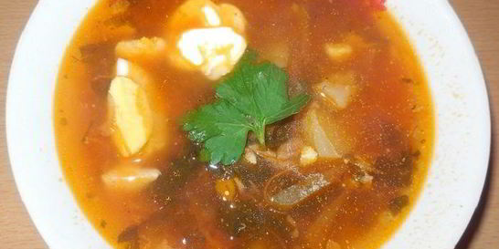 Борщ в мультиварке со щавелем