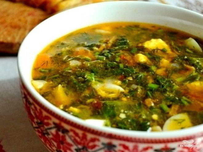 Рецепт борща зеленого со щавелем