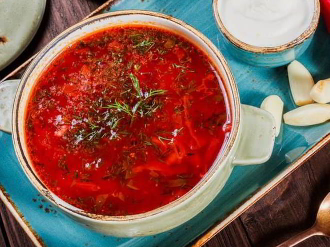 Рецепт кубанского борща с фасолью и черносливом