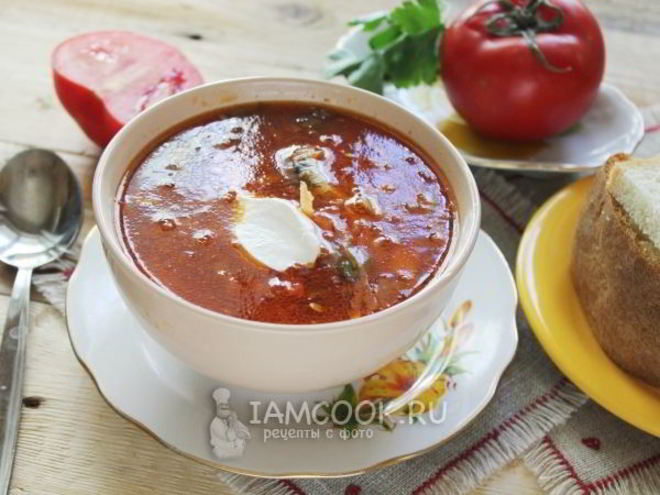 Рецепт постного борща с фасолью и килькой