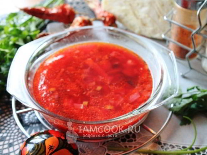 Рецепт постного борща с грибами и фасолью