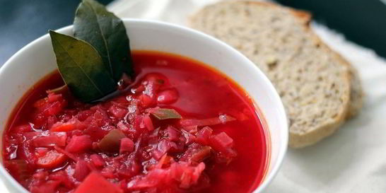 Постный борщ с грибами