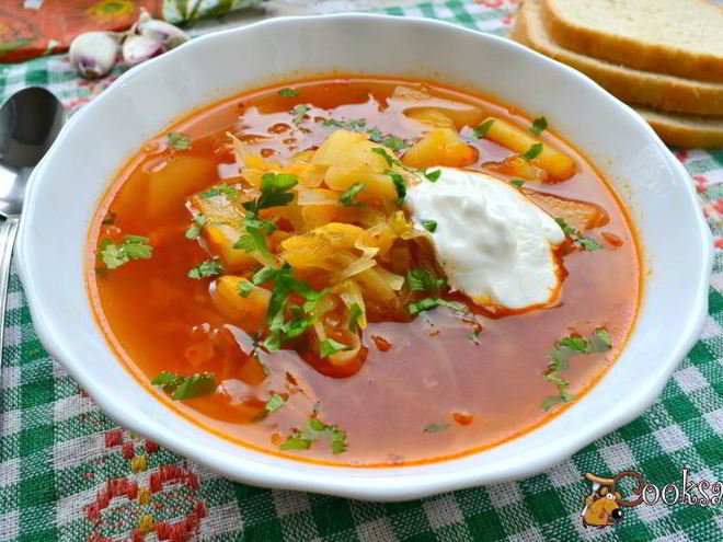 Рецепт постного летнего борща без мяса