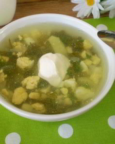 Постный зеленый борщ