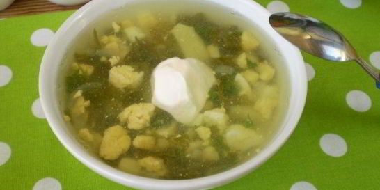 Постный зеленый борщ