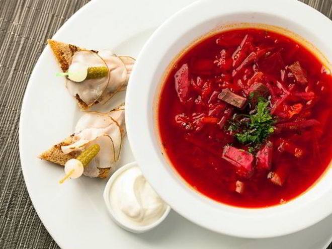 Рецепт украинского борща с говядиной и копченым салом