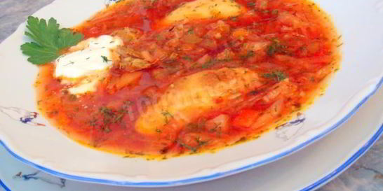 Украинский борщ с ушками