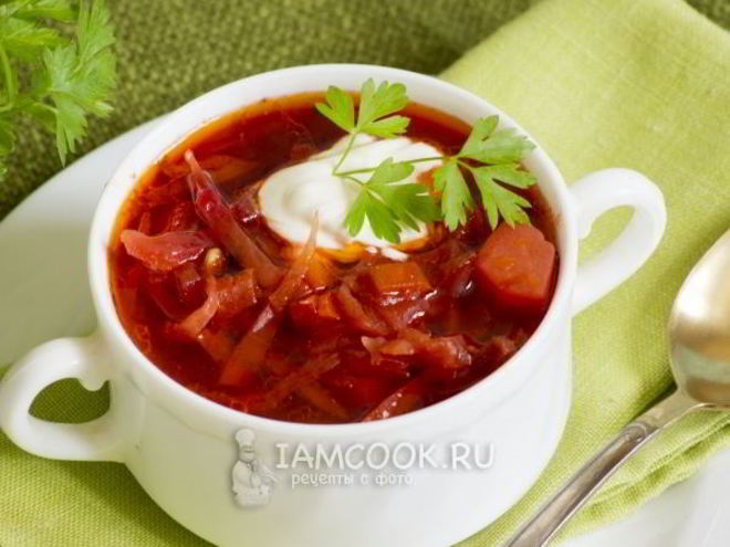 Рецепт вегетарианского борща с семечками