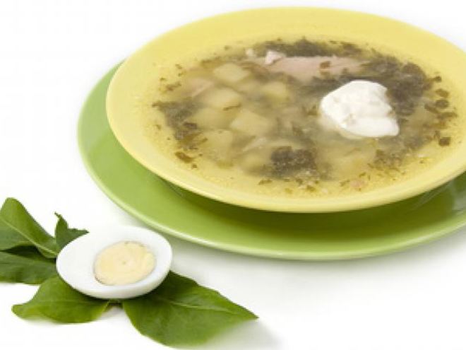 Рецепт зеленого борща со сметаной