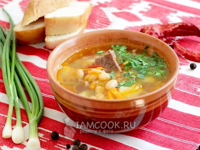 Рецепт фасолевого супа с мясом