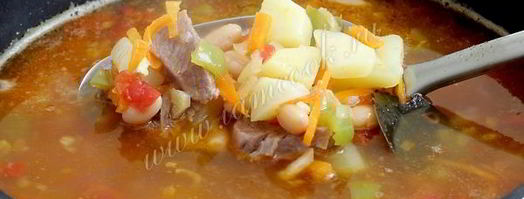 фасолевый суп с мясом. Шаг 12