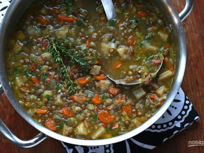 Рецепт французского супа из чечевицы