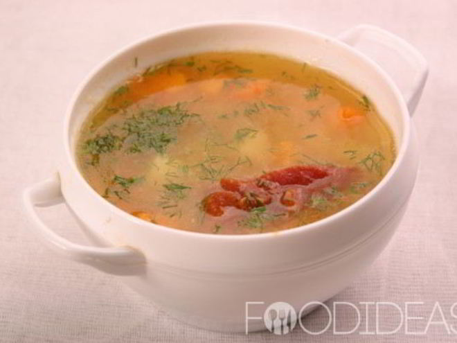 Рецепт горохового супа с копчеными ребрышками