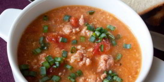 Густой суп с индюшиным фаршем и чечевицей