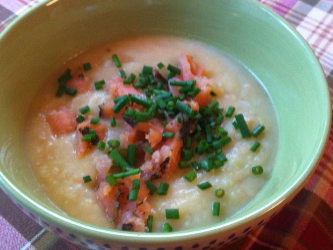 Рецепт картофельного супа с красной рыбой