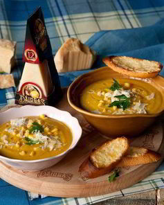 Кукурузный суп с чечевицей и сыром