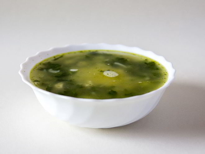 Рецепт куриного супа со шпинатом