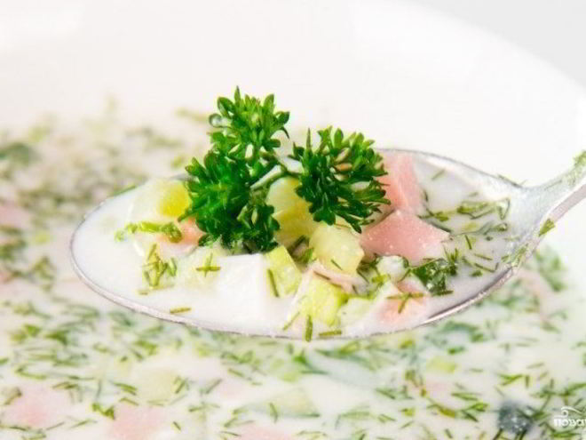 Рецепт окрошки на сыворотке