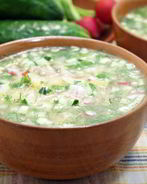 Окрошка с колбасой