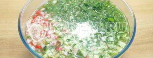 окрошка с колбасой. Шаг 5