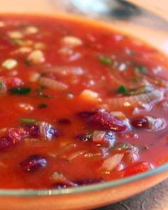 Постный суп с фасолью