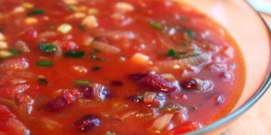 Постный суп с фасолью