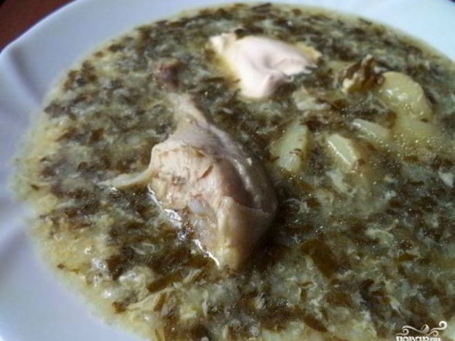 Рецепт щавелевого супа с курицей