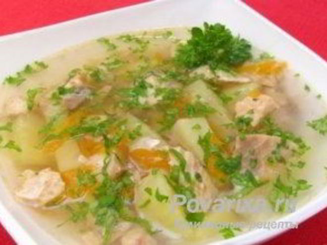 Рецепт скорого легкого супа с рыбой
