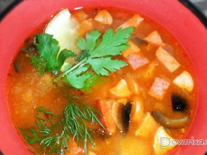 Рецепт быстрой вкусной солянки