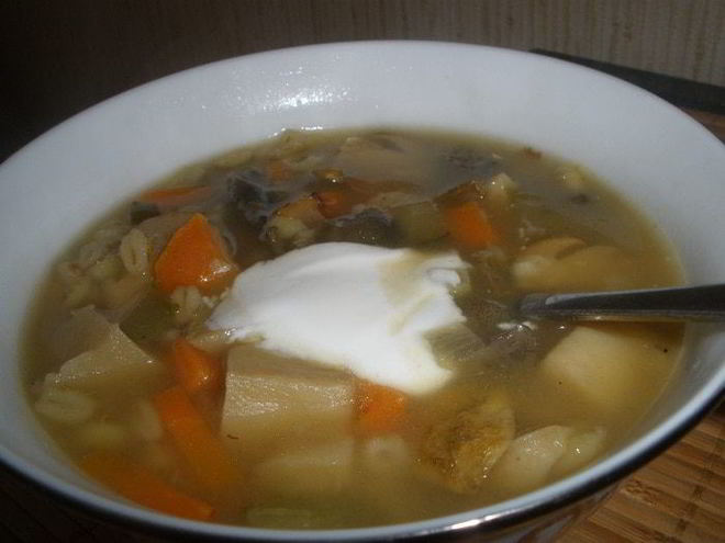 Рецепт густой солянки с лесными грибами