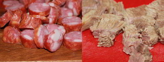 солянка с говяжьим сердцем и охотничьими колбасками. Шаг 2