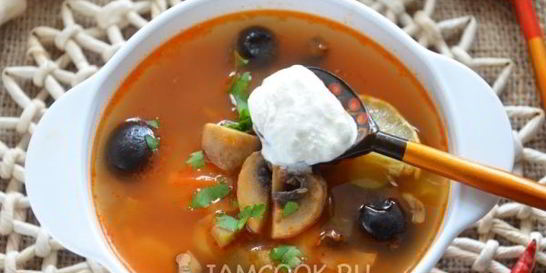 Солянка с грибами