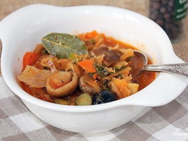 Рецепт солянки с шампиньонами