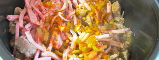 солянка сборная мясная в мультиварке. Шаг 19