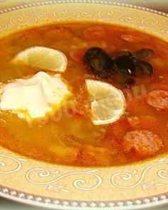 Суп классическая сборная мясная солянка