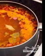 Суп-солянка с сосисками