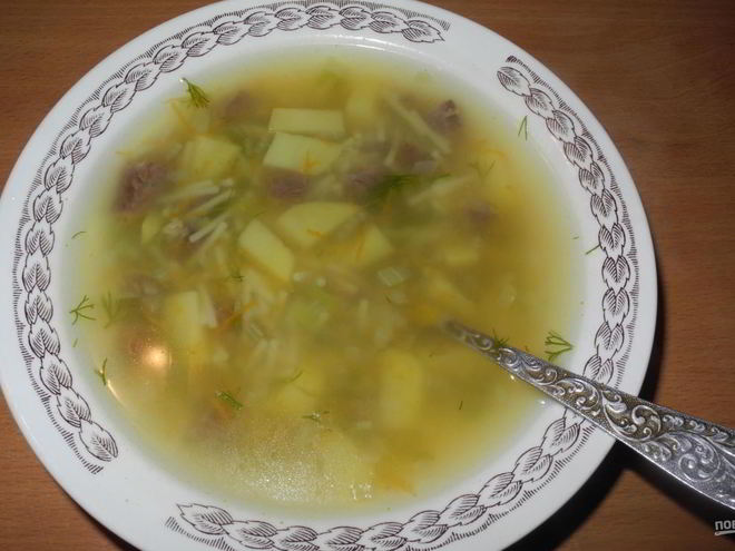 Рецепт супа из говядины с вермишелью