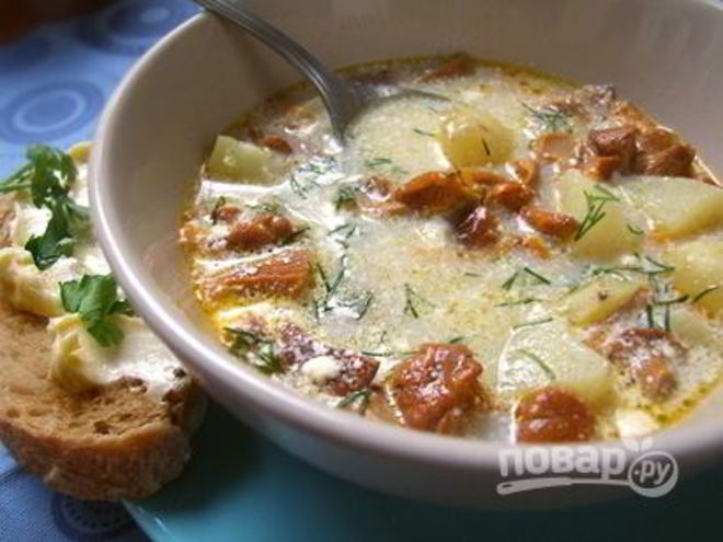 Рецепт супа из лисичек