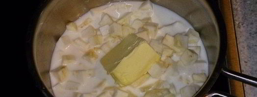 бархатистый каштановый суп-пюре с сельдереем. Шаг 4