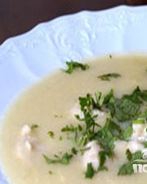 Картофельный суп-пюре с сельдереем и куриными клецками