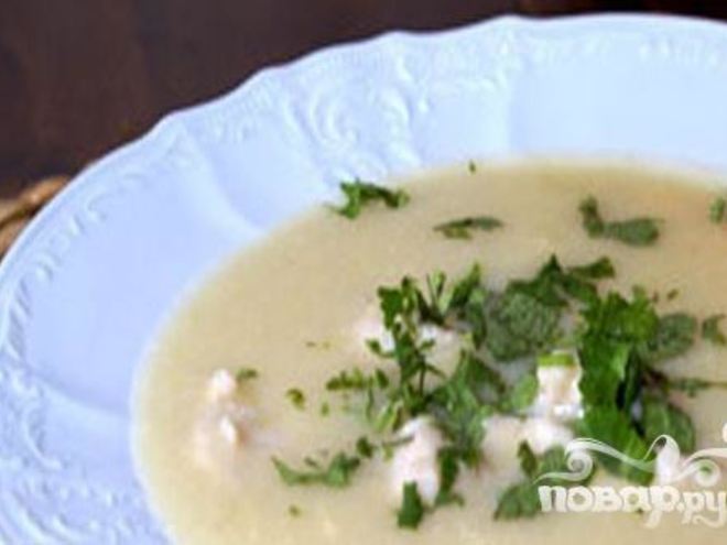 Рецепт картофельного супа-пюре с сельдереем и куриными клецками