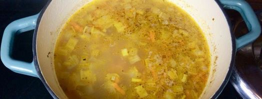 овощной перловый суп-пюре с луком-пореем и шампиньонами. Шаг 12