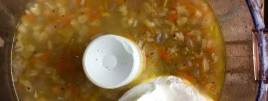 овощной перловый суп-пюре с луком-пореем и шампиньонами. Шаг 15