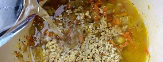 овощной перловый суп-пюре с луком-пореем и шампиньонами. Шаг 10